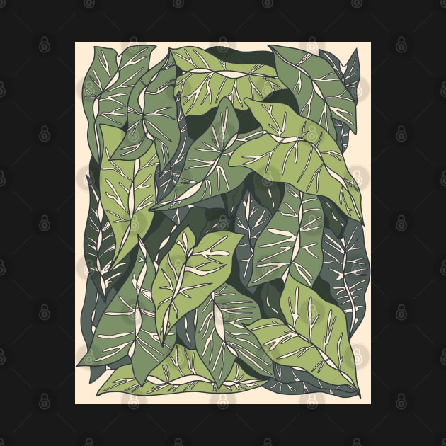 Modern Tropical Leaf Design // Alocasia Polly by haleyum