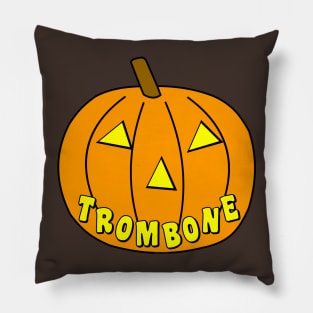 Trombone Halloween Pumpkin Pillow