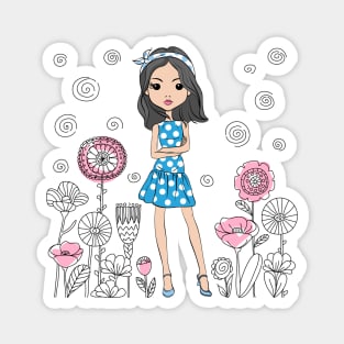 Cute fashion girl Magnet