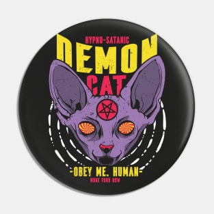 Retro Demon Sphynx Cat Pin