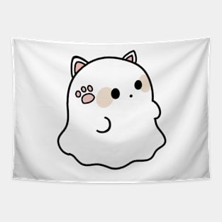 Meow - The ghost with a cat paw pin Tapestry