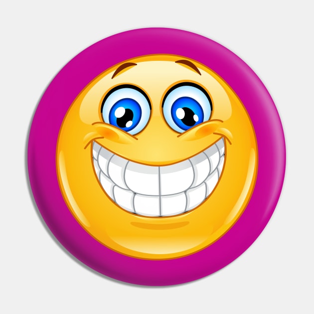 Big smile emoji Pin by DigiToonsTreasures