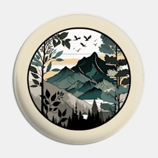 beautiful mountain view, vintage style Pin