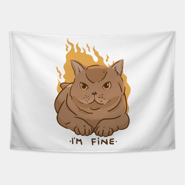 Im Fine Cat  P R t shirt Tapestry by LindenDesigns