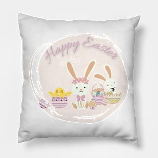 happy easter easter eggs Pillow