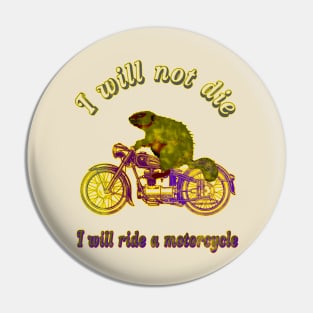 Beaver on a motorcycle Pin