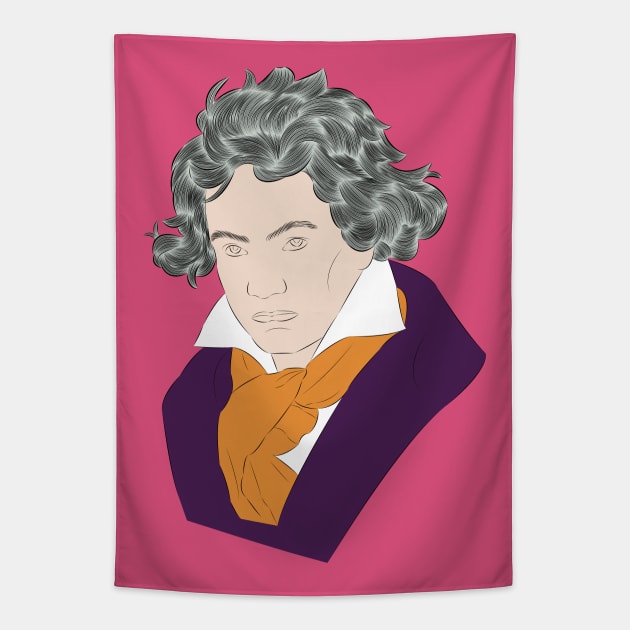 Ludwig Van Beethoven - portrait Tapestry by LiLian-Kaff