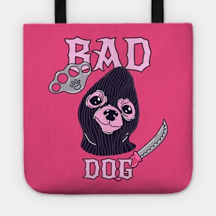 bad dog in balaclava meme Tote