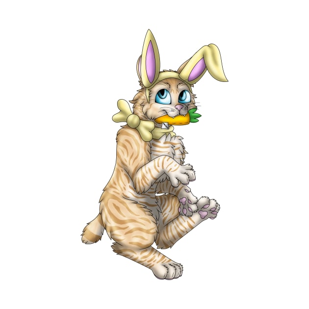 Bobtail BunnyCat: Cream Tabby (Yellow) by spyroid101