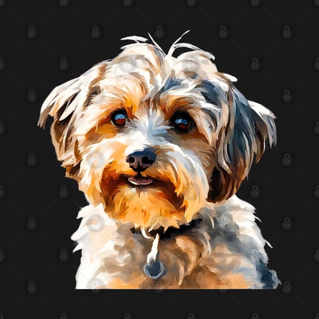 Yorkipoo Impressionism by Doodle and Things