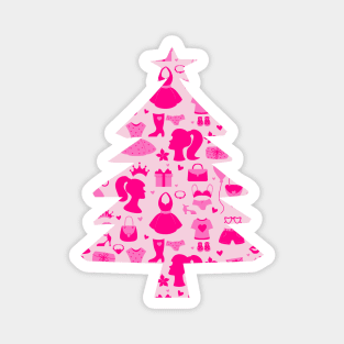 Barbie Pink Christmas Tree Magnet