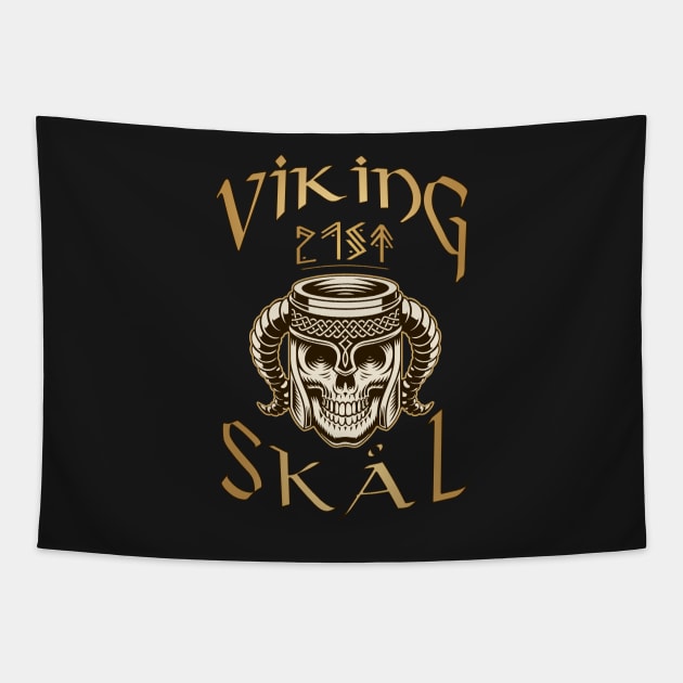 Viking-Skål-21st Birthday Celebration for a Viking Warrior - Gift Idea Tapestry by KrasiStaleva