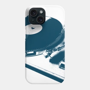 Vintage Turntable and Vinyl Record Illustration Phone Case