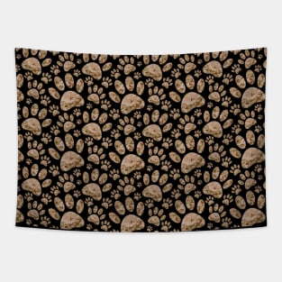 Camo Pattern Dog Paw Prints Tapestry