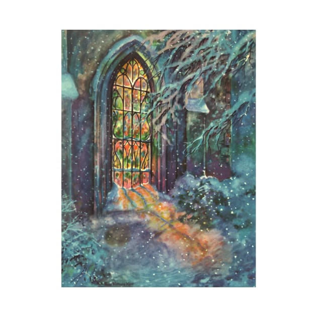 Vintage Stained Glass Church Window by MasterpieceCafe