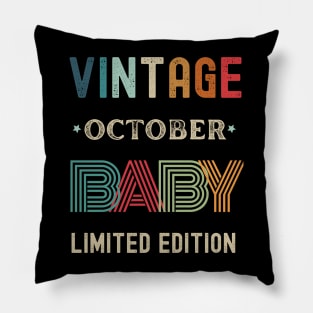 Vintage Limited Edition October Birthday Gift Pillow