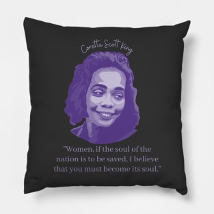 Coretta Scott King Portrait and Quote Pillow