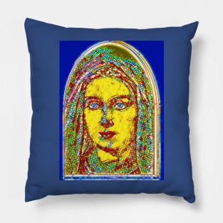 Virgin Mary Stained Glass Pillow