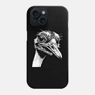 Ostrich head art in linear style Phone Case