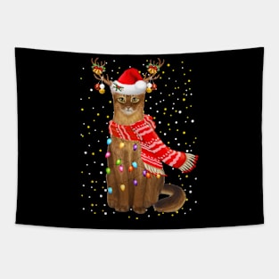 Somali Cat Christmas Tapestry