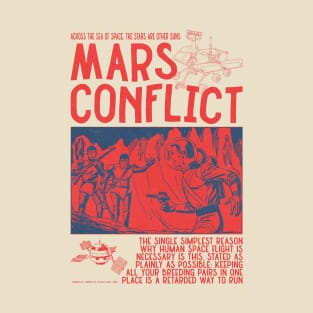 Mars Conflict / Vintage Comic Style Red T-Shirt