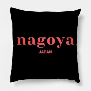 Nagoya Japan Simple Red Text Design Pillow