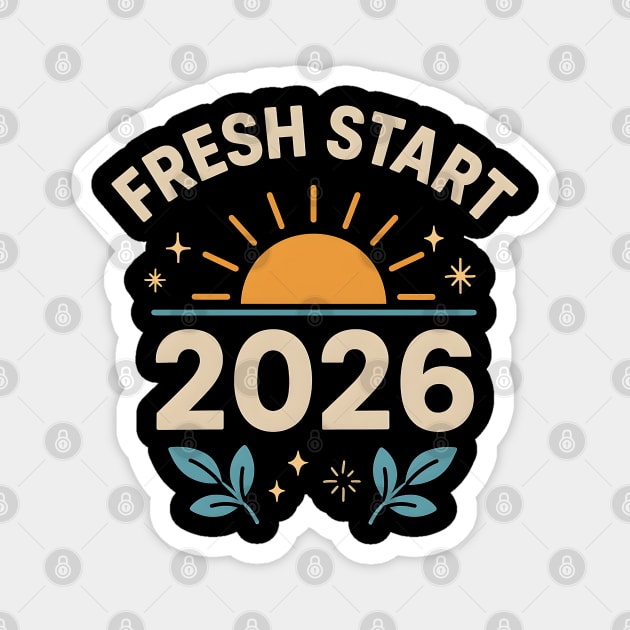 Fresh Start 2026 – Motivational New Year Sunrise Graphic Magnet by MakerMind8.2