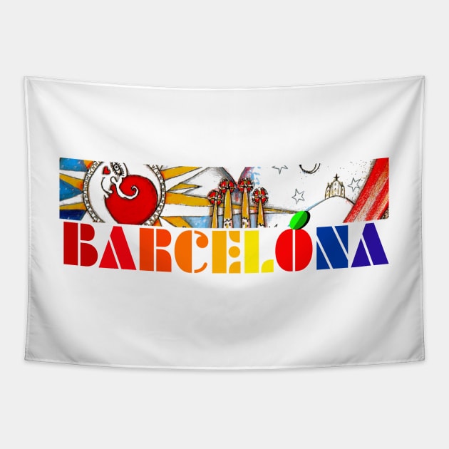 BARCELONA - Souvenir Tapestry by aremaarega