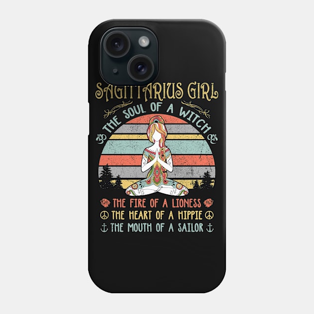 Sagittarius Girl The Soul Of A Witch Vintage Yoga Sagittarius Girl Birthday Gift Phone Case by Tilida2012