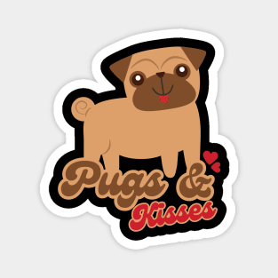 Pugs And Kisses Cute Pug Dog Valentine Magnet