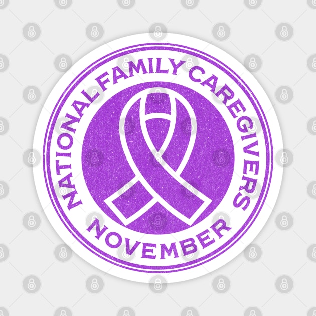 National Family Caregivers Awareness November Purple Ribbon Magnet by Yesteeyear