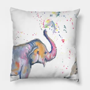 Mom and Baby Elephant Pillow