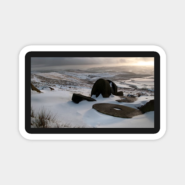 Millstones at Stanage Edge Magnet by chrisdrabble