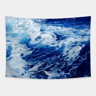 blue ocean waves design Tapestry