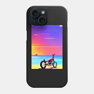 PEACEFUL RETRO STYLE MOTORCYCLES AT THE BEACH Phone Case