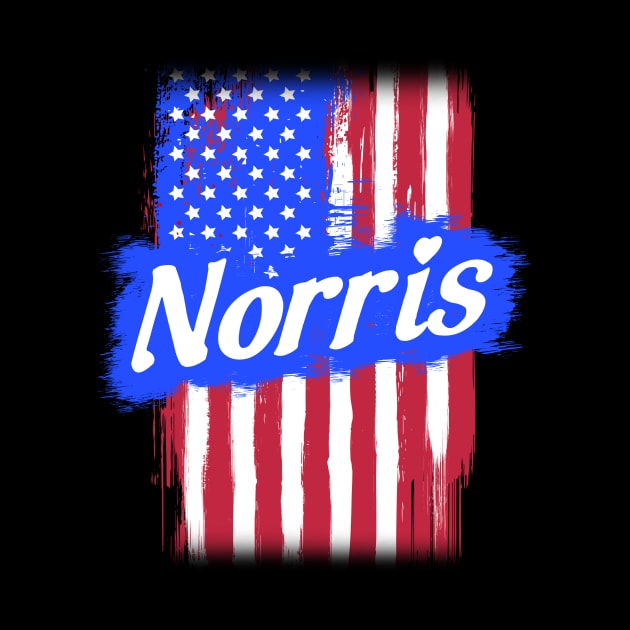 American Flag Norris Family Gift T-shirt For Men Women, Surname Last Name by darius2019