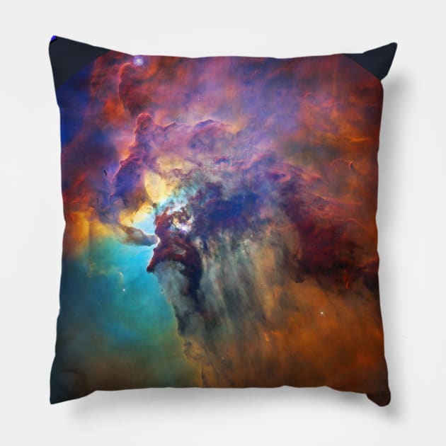 I Need My Space Lagoon Nebula M8 Pillow by LittleBean