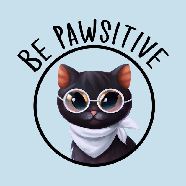 Stay Pawsitive Shirt, Be Pawsitive Shirt, Cat Positivity Shirt, Sarcastic Cat Shirt, cute paw t-shirt, Pawsitive Catitude, Funny Cat Lady Gift, Cat Mom Shirt Gift, Nerd Cat Shirt, Funny Nerdy Cat, Cute Nerd Cat Shirt, Cute Nerd Shirt, Cat Owner Gift Tee by GraviTeeGraphics