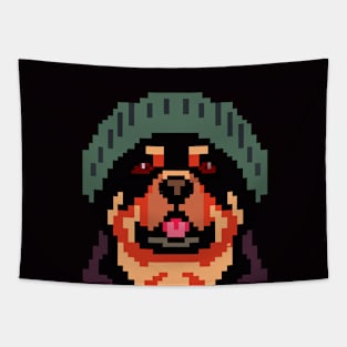 Rottweiler Pixel Art Dog Lover Puppy Tapestry