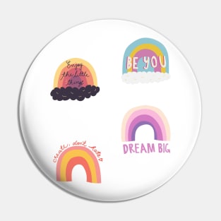Aesthetic colorful rainbow quote pack Pin