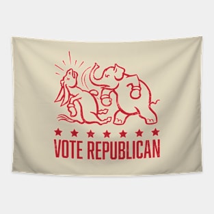 Vintage 1950's Vote Republican Boxing Elephant (Red) Tapestry