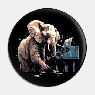 Elephant playing piano Pin