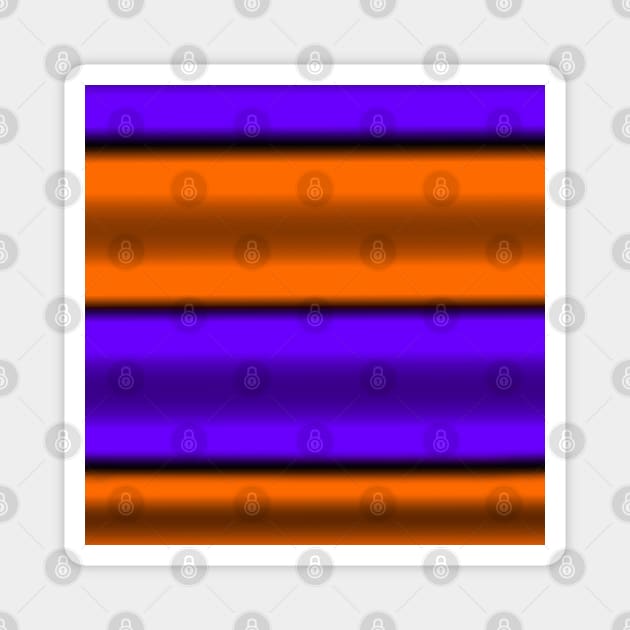 Orange & Purple Horizontal Stripes Magnet by BlakCircleGirl