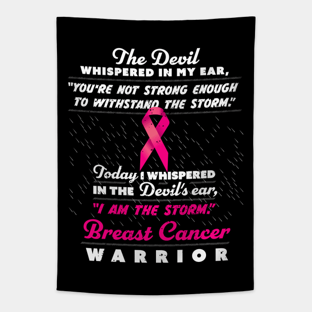 The Devil whispered - Women Breast Cancer Warrior Tapestry by holger.brandt