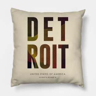 Detroit City typography Pillow