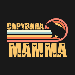 Vintage Retro Sunset Capybara Mamma  T-Shirt