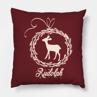 Merry Christmas quotes with cute reindeer design Pillow