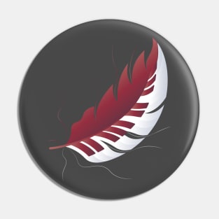 Piano Keys in a Feather (Red) Pin