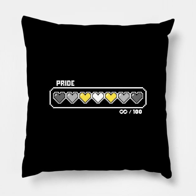 Demigender Pride Videogame Life Bar Hearts Pillow by EmeryPens