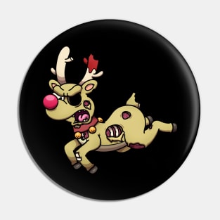 Zombie Christmas Reindeer Pin